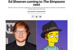 Ed Sheeran Will Guest Star On The Simpsons