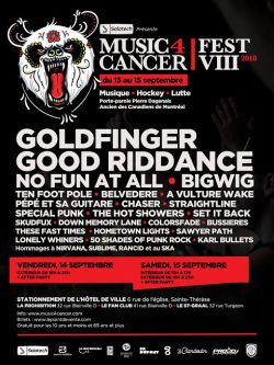 Music 4 Cancer Fest VIII (September 13- 15, 2018, Quebec, Canada) publish final line up