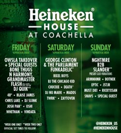 George Clinton, BJ the Chicago Kid, Bone Thugs N Harmony to play Coachella’s Heineken House