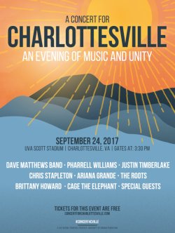 Justin Timberlake, Pharrell Williams, Dave Matthews Band to perform at free Concert for Charlottesville