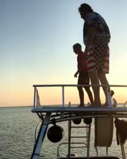 Blake Shelton Jumps off a Boat with Gwen Stefani’s Son