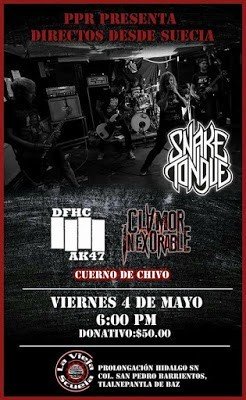 04/MAY/2018   |   SNAKE TONGUE (SUECIA) – TLALNEPANTLA @ LA VIEJA SCUELA